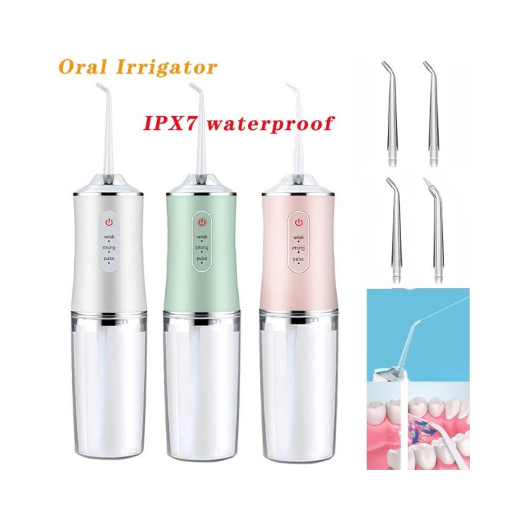 Irrigador dental recargable USB con 4 boquillas
